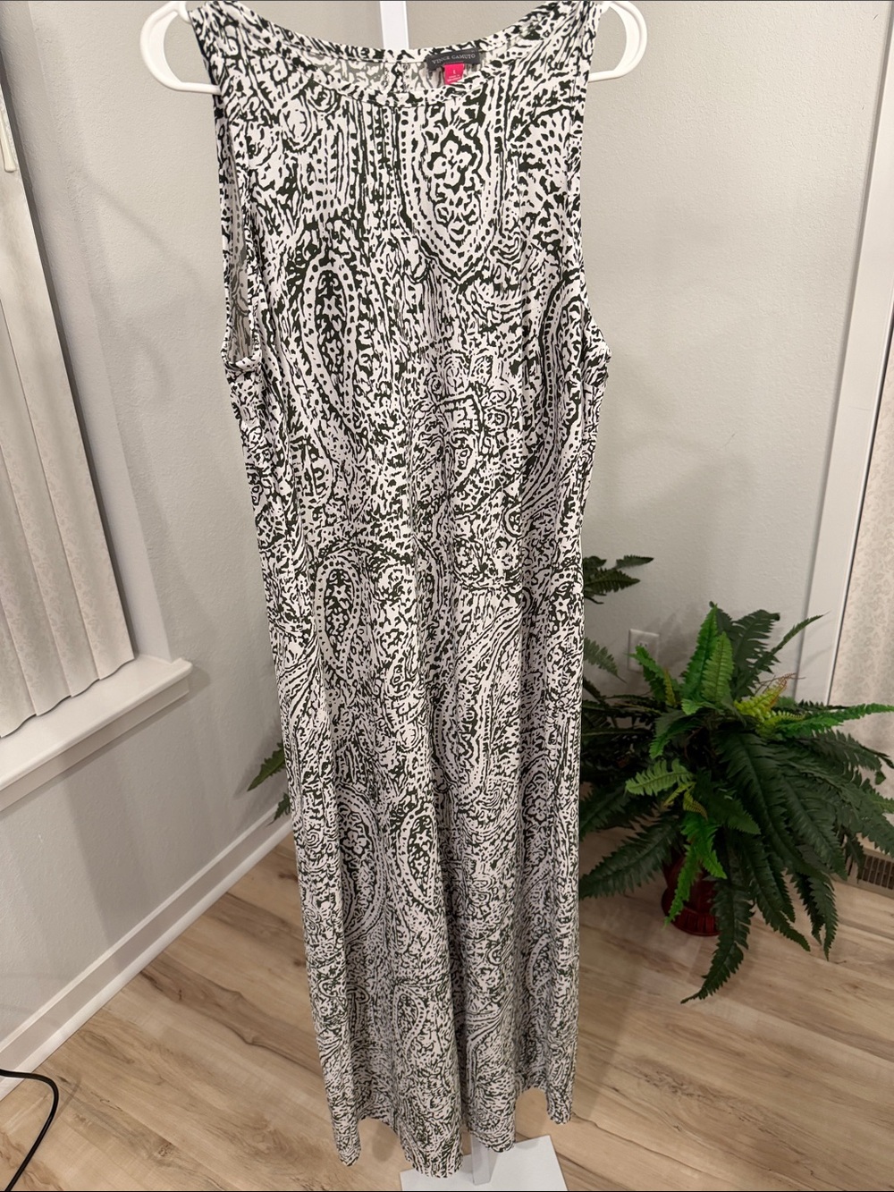 Vince Camuto Black and White Paisley Maxi Dress